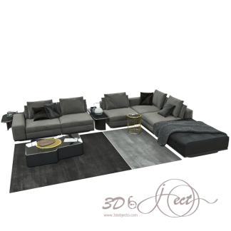 Gray and Black Living Room