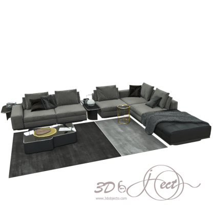 Gray and Black Living Room