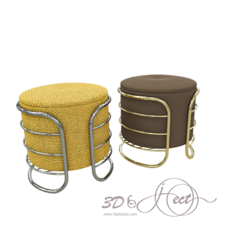 Brown and Yellow Pouf
