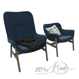 Navy Blue Armchair