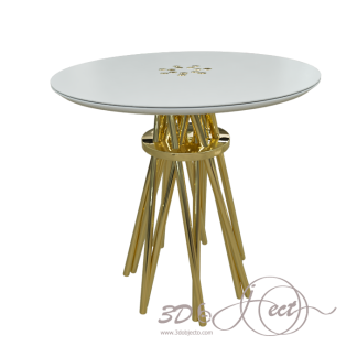 Gold and White Side Table