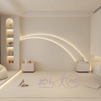 Modern Wall Room 3d Model