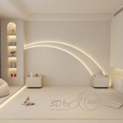 Modern Wall Room 3d Model